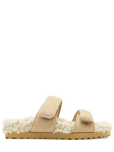 Sandaler med remmar i mocka Gia Borghini beige