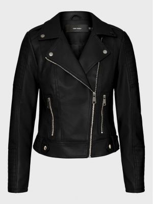 Kožená bunda z imitace kůže Vero Moda černá