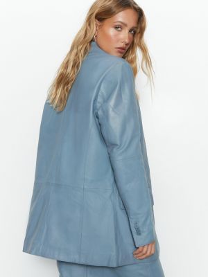 Кожаный пиджак Warehouse синий