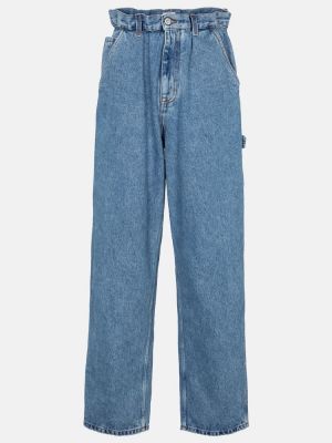 Straight fit džíny s vysokým pasem Miu Miu modré