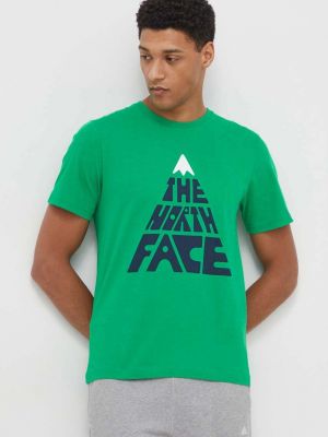 Pamut póló The North Face zöld