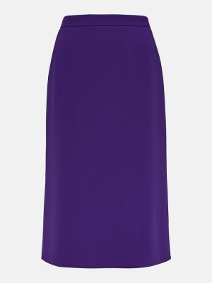 Falda midi de crepé Dries Van Noten violeta