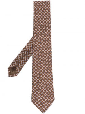 Lanena kravata s potiskom Church's rjava