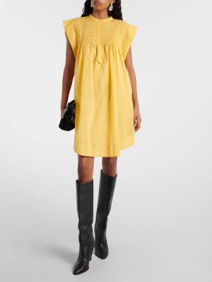 Pamučna haljina Marant Etoile žuta