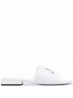 Sandaletter i läder med slip-on Balenciaga vit