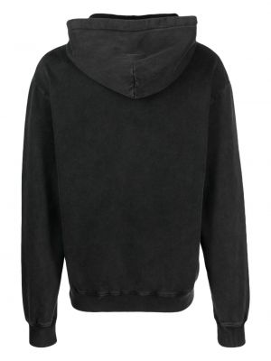 Raštuotas medvilninis džemperis su gobtuvu Bluemarble juoda