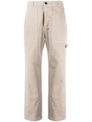 Béžové bavlněné rovné kalhoty Fortela