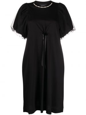 Tylové šaty s perlami Simone Rocha čierna