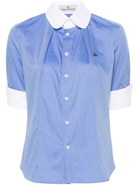 Памучна риза Vivienne Westwood синьо