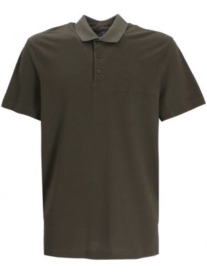 Kokvilnas polo krekls Armani Exchange zaļš