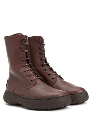 Кожаные ботинки Tods коричневые