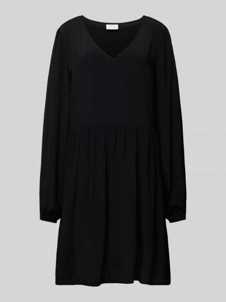 Sukienka mini z wiskozy z nadrukiem Vila czarna