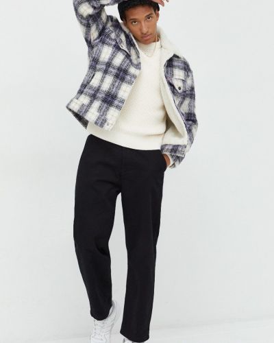 Pamučni pulover Abercrombie & Fitch bijela