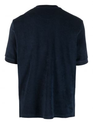 Kokvilnas t-krekls ar apaļu kakla izgriezumu Zanone zils