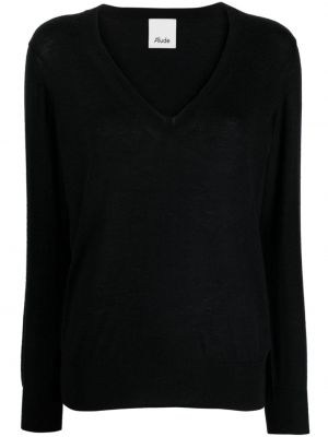 Кашмирена блуза с v-образно деколте Allude черно