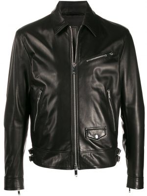 Usnjena jakna s potiskom Valentino Garavani črna