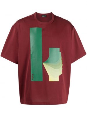 Βαμβακερή μπλούζα με σχέδιο Kolor κόκκινο
