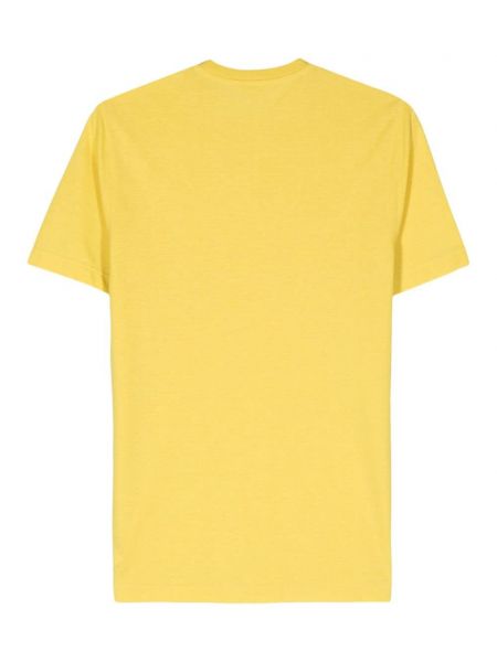 Ümara kaelusega puuvillased t-särk Zanone kollane