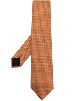 Jedwabny krawat żakardowy Givenchy pomarańczowy