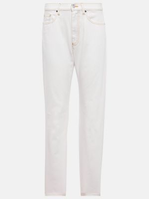 Straight fit džíny s vysokým pasem Moncler bílé