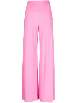 Volné kalhoty z polyesteru Norma Kamali - růžová