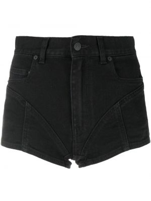 Čipkované džínsové šortky Mugler čierna
