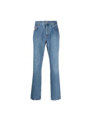 Straight jeans mit print Moschino blau