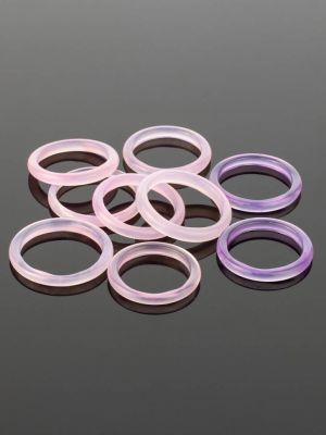 Кольцо бусики-колечки розовое