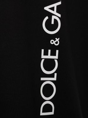 Βαμβακερή μπλούζα από ζέρσεϋ Dolce & Gabbana μαύρο