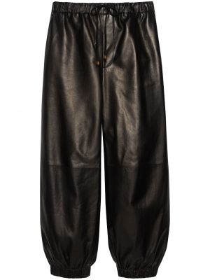 Leder sporthose Gucci schwarz