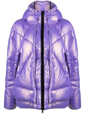 Prešívaná páperová bunda s kapucňou Canadian Club fialová
