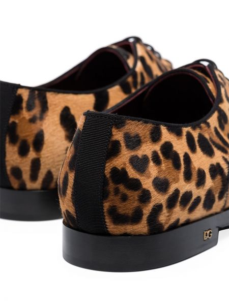 Zapatos derby con estampado leopardo Dolce & Gabbana marrón