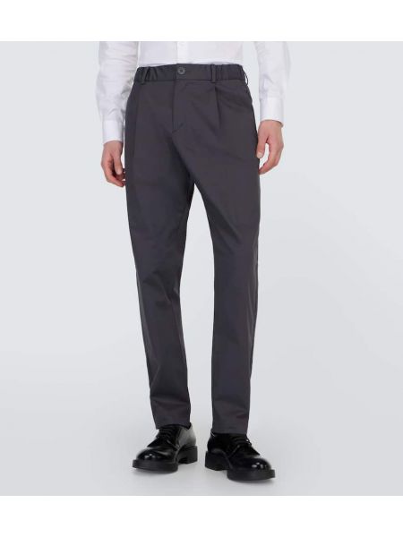 Pantalones chinos de algodón Herno gris