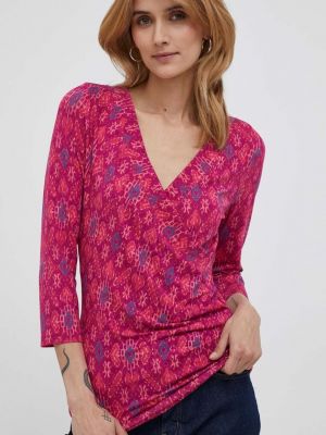 Tričko s dlouhým rukávem s dlouhými rukávy Lauren Ralph Lauren růžové