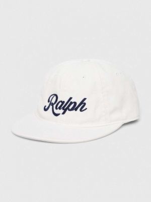 Bombažna kapa Polo Ralph Lauren bela