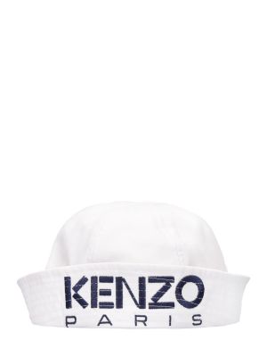 Bavlněný baret Kenzo Paris bílý