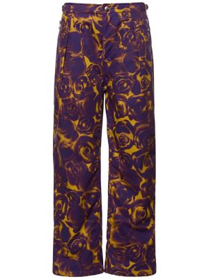 Pantaloni di cotone Burberry viola