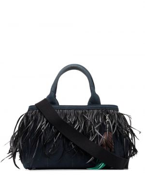 Τσάντα shopper με φτερά Prada Pre-owned μαύρο