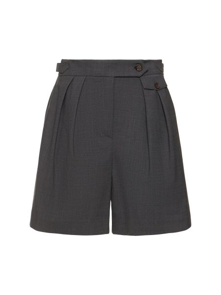 Bermudas i ull med mönster i tropiskt Brunello Cucinelli grå