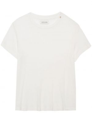 T-shirt con scollo tondo Anine Bing bianco