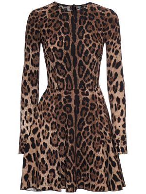 Mini šaty s potlačou s leopardím vzorom Dolce & Gabbana