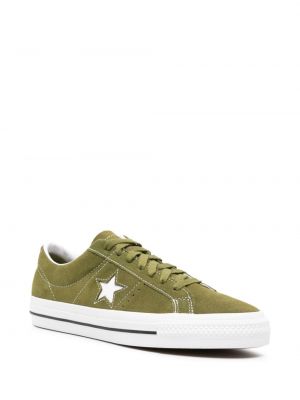 Sneakersy zamszowe w gwiazdy Converse One Star zielone