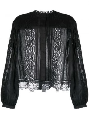 Блуза с дантела Isabel Marant черно
