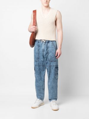 Pantalon cargo en coton Marant bleu