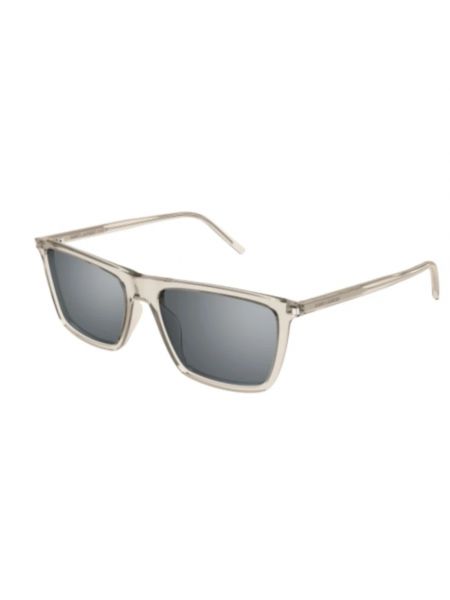 Okulary przeciwsłoneczne skórzane eleganckie Saint Laurent