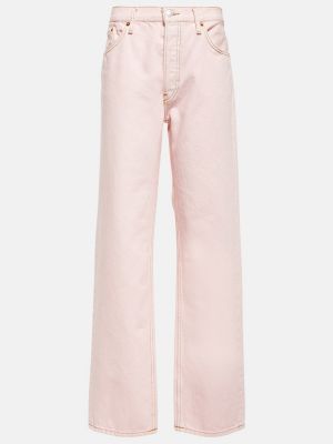 Voľné džínsy s rovným strihom Re/done ružová