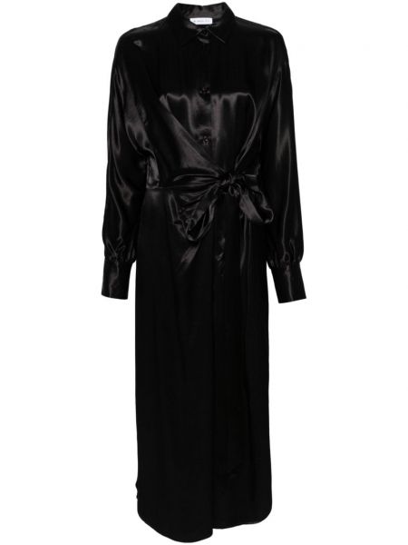 Σατέν φόρεμα σε στυλ πουκάμισο Manuel Ritz μαύρο