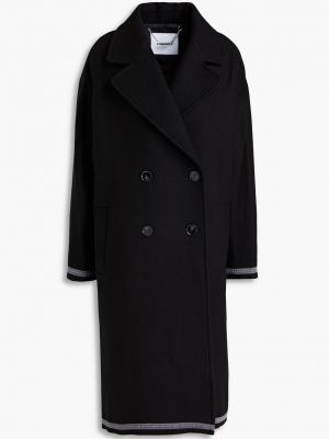 Двубортное твидовое пальто из смесовой шерсти Each X Other черный