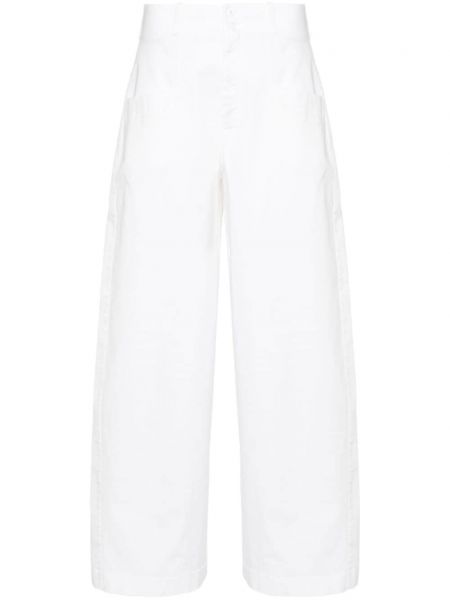 Relaxed памучни панталон Transit бяло