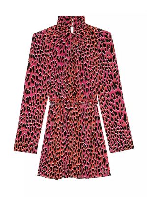 Леопардовое платье мини с принтом Zadig & Voltaire розовое